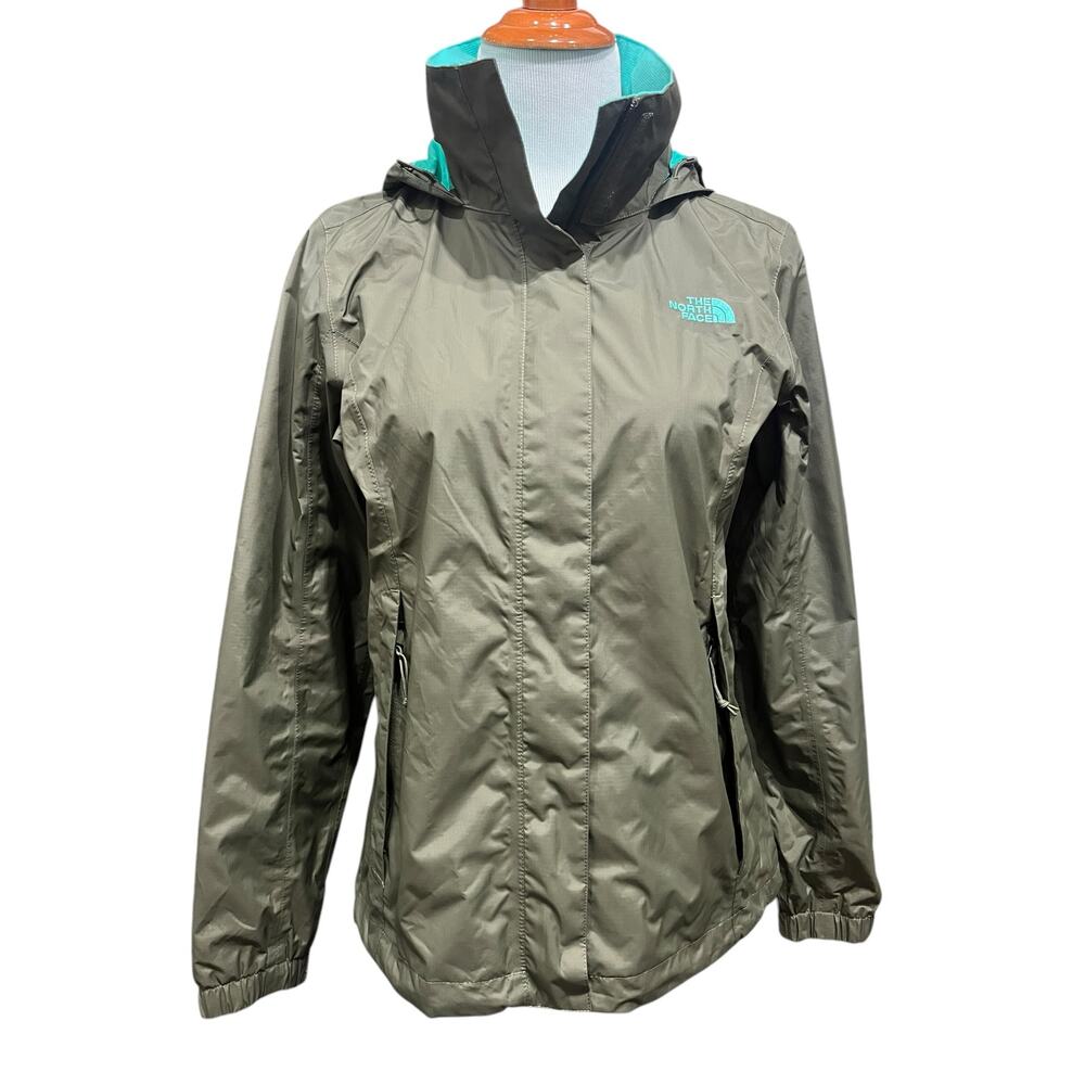 The North Face Women's Venture 2 Olive Army Green Hooded Rain Jacket SIZE Medium